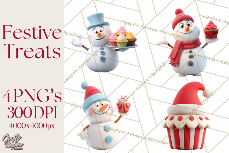 Christmas Cupcakes Clipart, Holiday Cupcake Clip Art