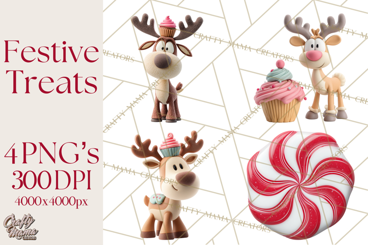 Christmas Cupcakes Clipart, Holiday Cupcake Clip Art