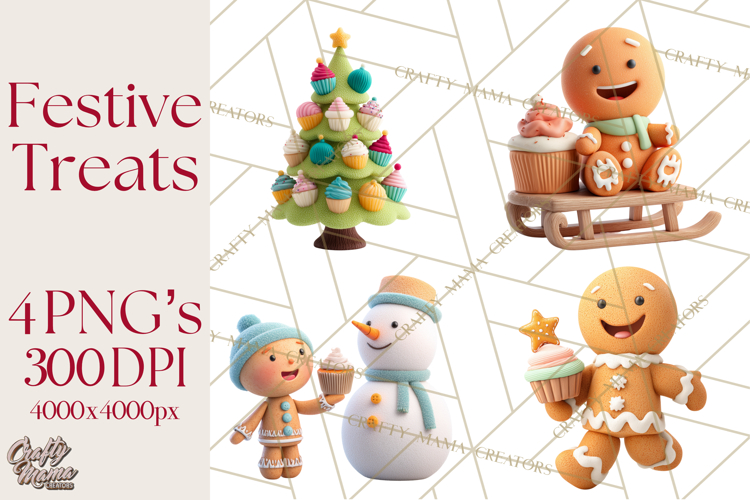 Christmas Cupcakes Clipart, Holiday Cupcake Clip Art