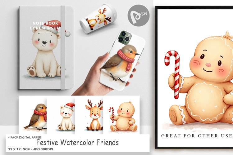 Festive Friends Digital Paper