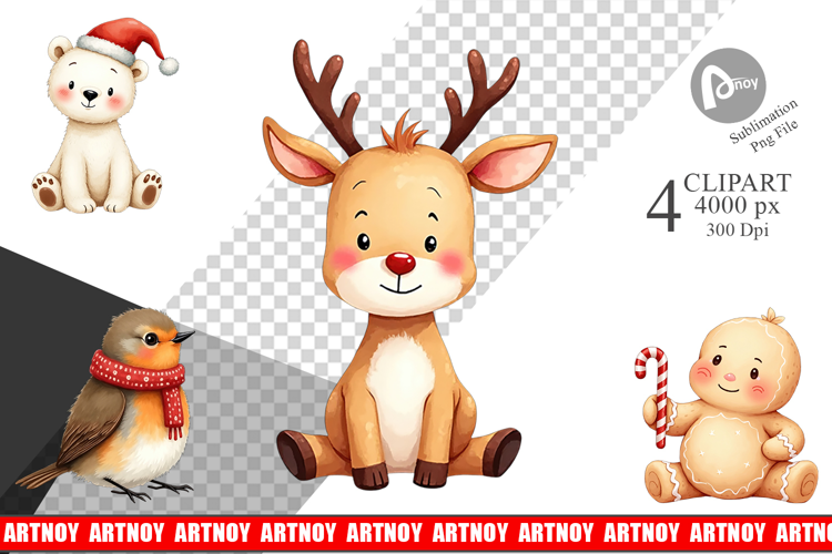 Festive Friends Clipart