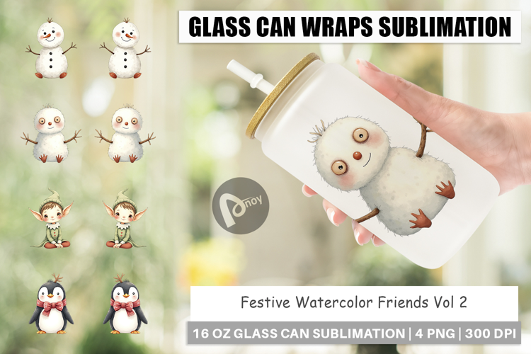 Festive Friends Glass Can