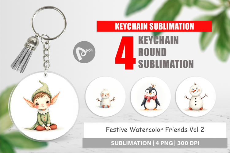 Festive Friends Keychain