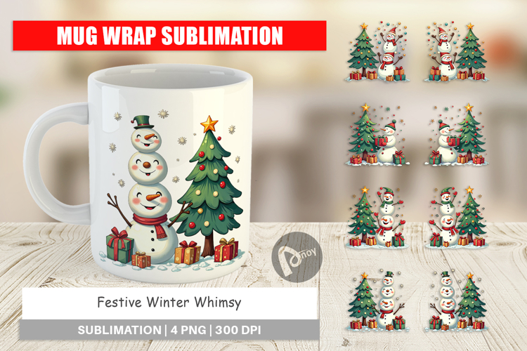 Festive Winter Whimsy Mug Wrap
