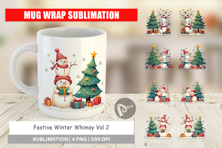 Festive Winter Whimsy Mug Wrap