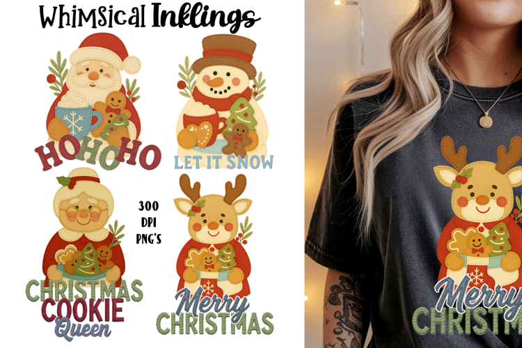 Festive Felted Christmas-Christmas Sublimation/DTF Clipart