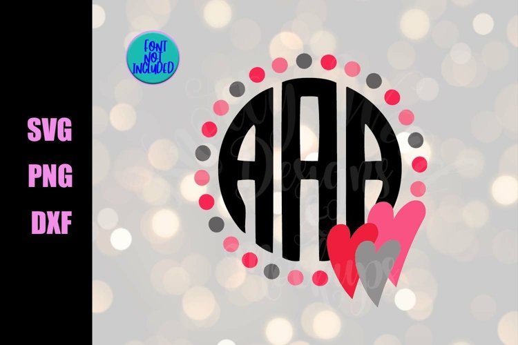 Monogram Border SVG - Valentine SVG - Downloadable files example image 1