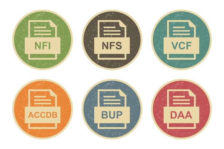 Set Of File Formats Icons