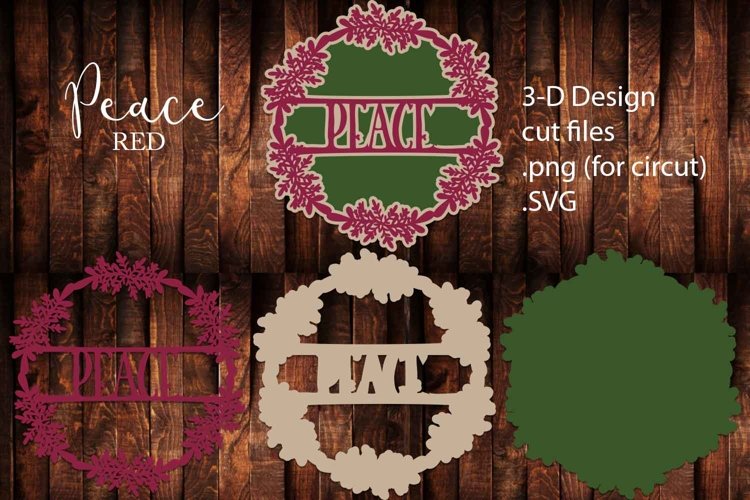 3-D Christmas layered cut file for tags or framed design.