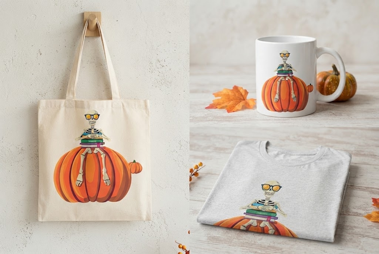 Halloween Skeleton Pumpkin PNG | Spooky School Clipart