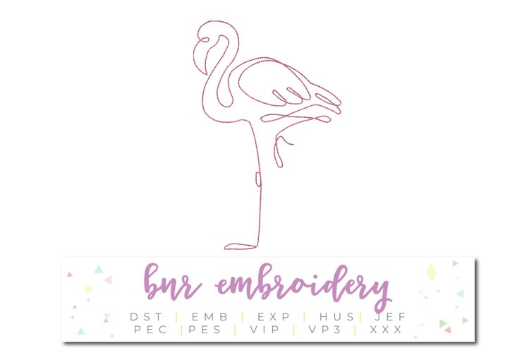 Flamingo Machine Embroidery Design example image 1