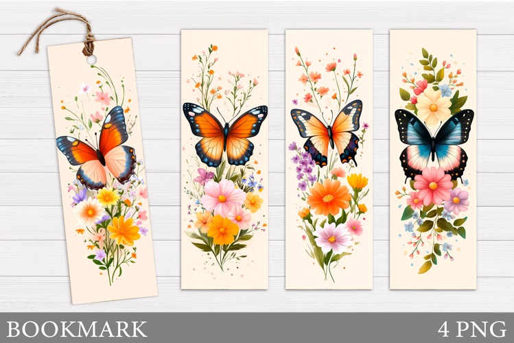Butterflies Bookmark Design. Butterfly Bookmark Sublimation