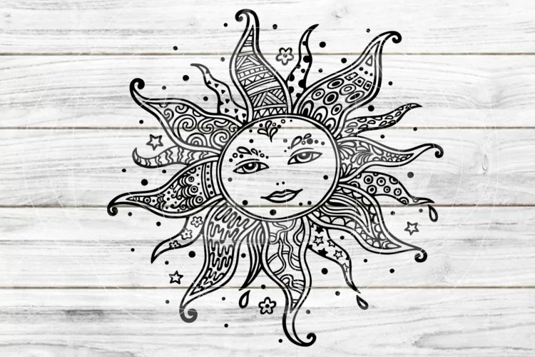 sun ornaments SVG DXF EPS PDF PNG JPG