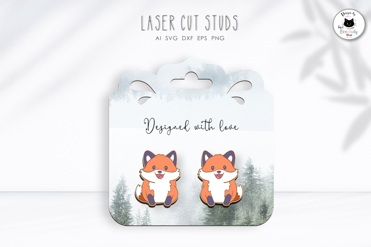 Fox Stud Earrings | Cute Kawaii Earrings Laser Cut