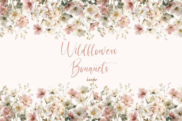 Watercolor Wildflowers Border - Watercolor Floral