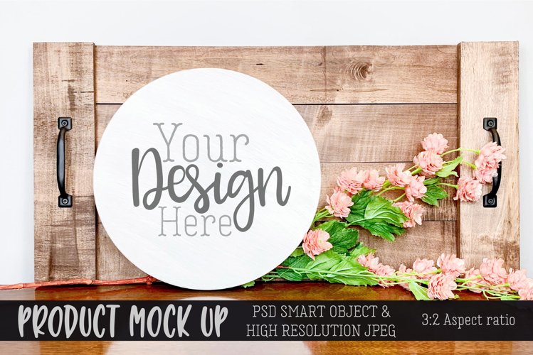 Round White Sign MOCK UP | PSD & JPG