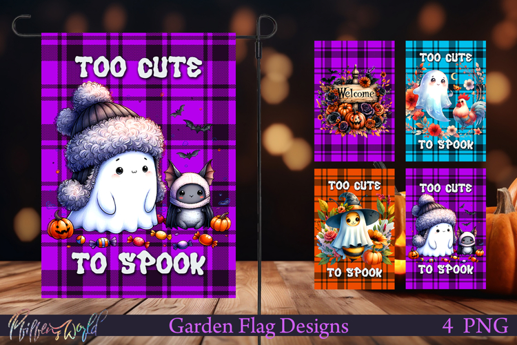 Halloween Garden Flags | Welcome | Too Cute Ghost PNG