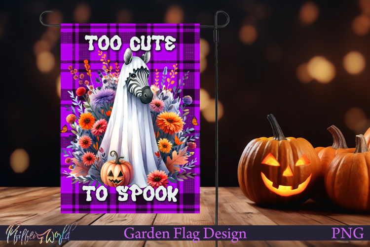Halloween Garden Flag | Cute Zebra