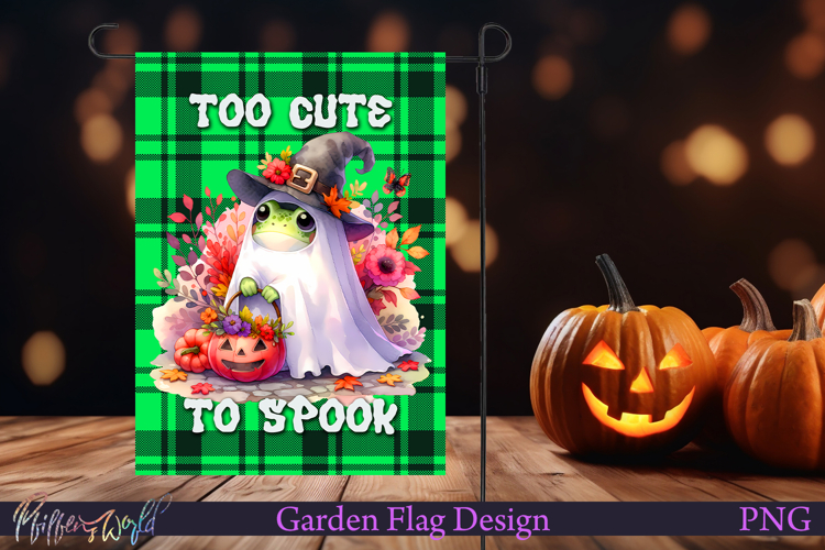 Halloween Garden Flag | Cute frog