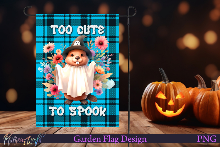 Halloween Garden Flag | Cute beaver
