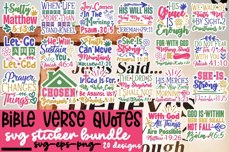 Bible Verse SVG Sticker Bundle