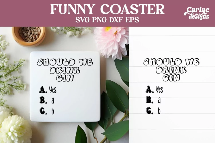 Funny Coaster SVG | Should We Drink Gin SVG