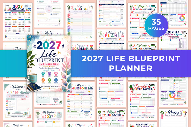 2027 Life Blueprint Planner Kdp interiors example image 1