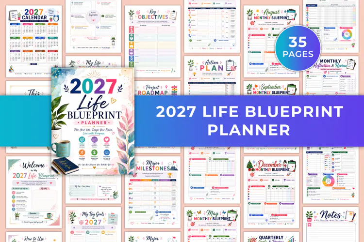 2027 Life Blueprint Planner Kdp interiors