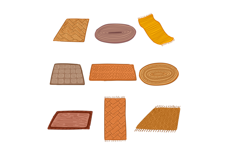 fiber rug natural set cartoon