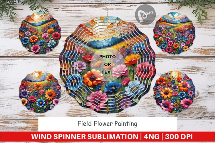 Wind Spinner Field Flower Painting