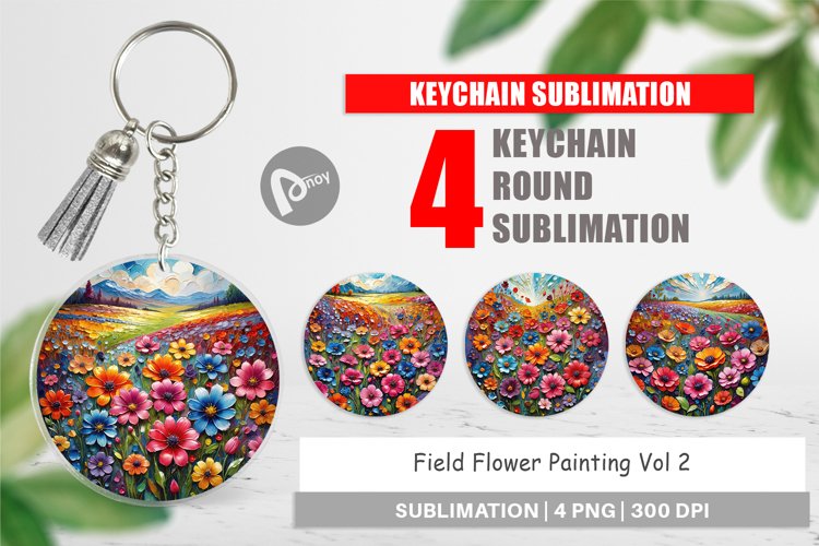 Keychain Field Flower Painting