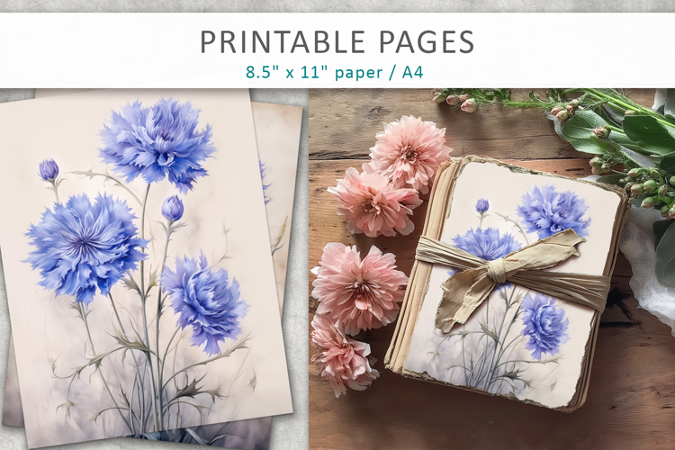 Field Floral Junk Journal Pages