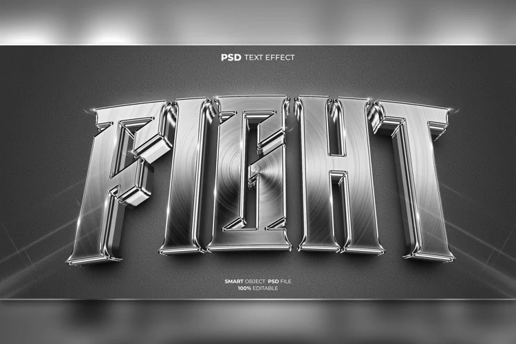 Fight 3D editable text effect