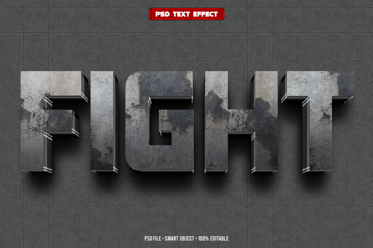 Fight 3D editable text effect