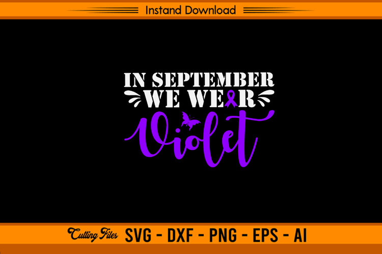 In September We Wear Violet Awareness SVG example image 1