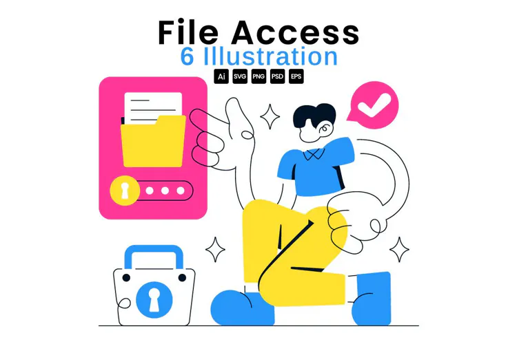 6 File Access Vector Illustration