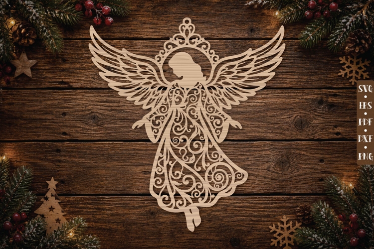 Filigree Angel Ornament SVG