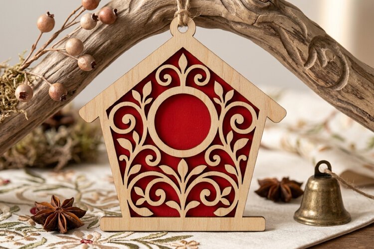 Filigree Birdhouse Glowforge SVG, Scrollwork Pattern Cut example image 1