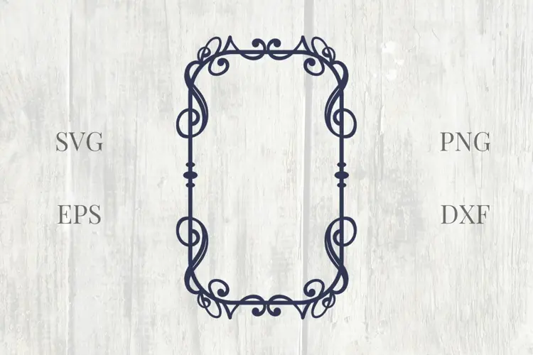 Filigree Vintage Wedding Frame SVG