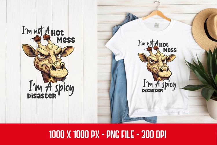 Giraffe Sarcastic t-shirt Design example image 1