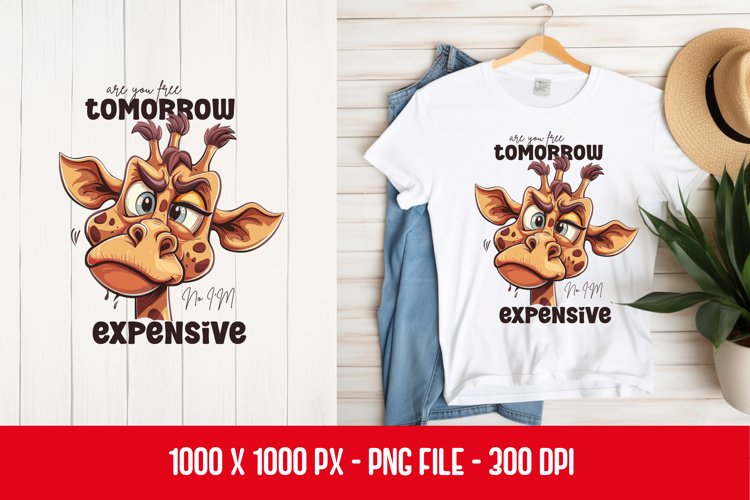 Giraffe Sarcastic t-shirt Design example image 1