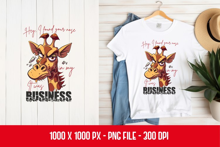 Giraffe Sarcastic t-shirt Design example image 1