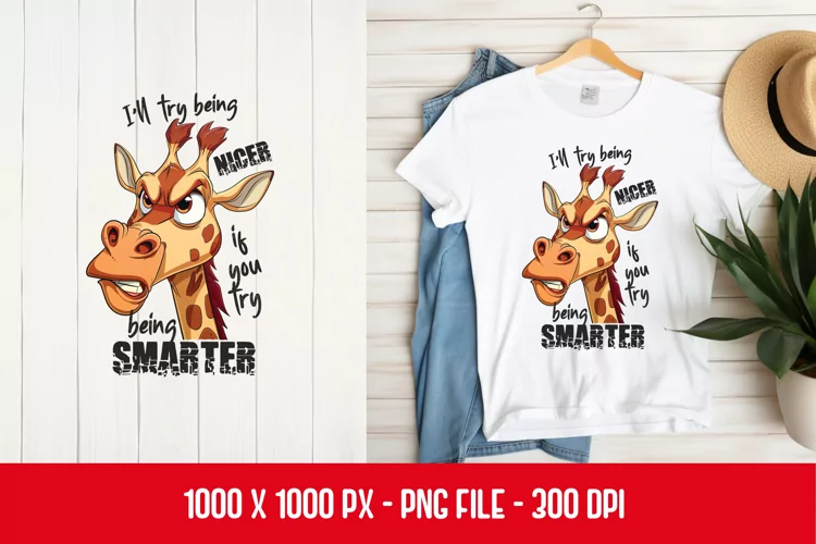 Giraffe Sarcastic t-shirt Design