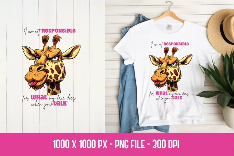 Giraffe Sarcastic t-shirt Design