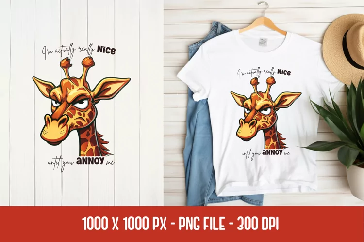 Giraffe Sarcastic t-shirt Design