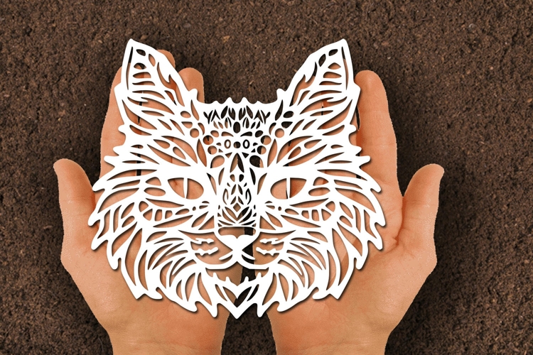 Cat Head SVG paper Silhouette Cut file