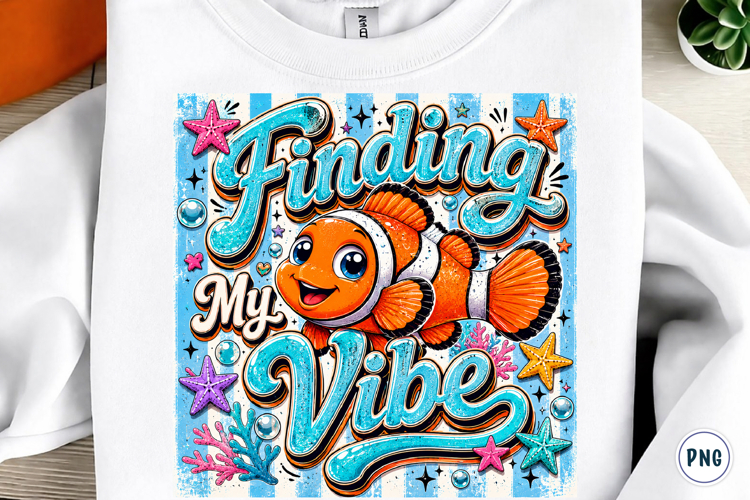 Finding My Vibe Clownfish PNG