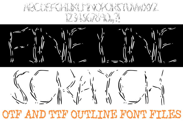 Fine Line Scratch ABC Font Typeface Thin Alphabet OTF example image 1