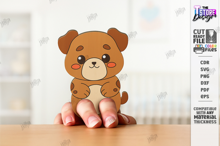 Finger Puppet Laser Cut|Animal Puppet|Kids Toy|Cartoon Style