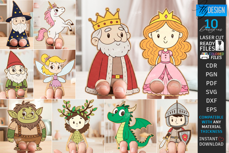 Fantasy Finger Puppet Laser Cut Bundle| Children’s Role Game